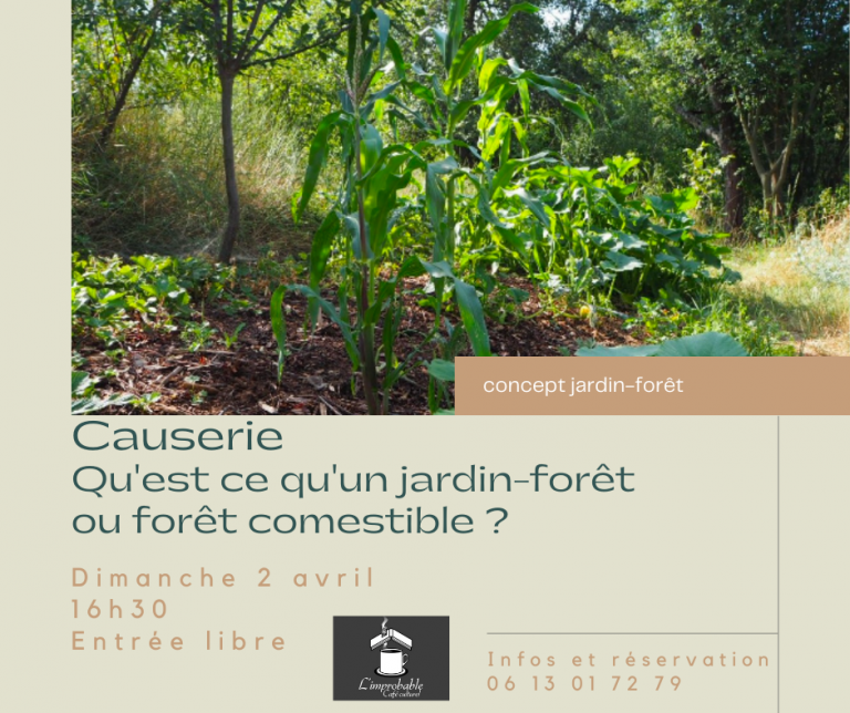 Causerie, thème jardin forêt
